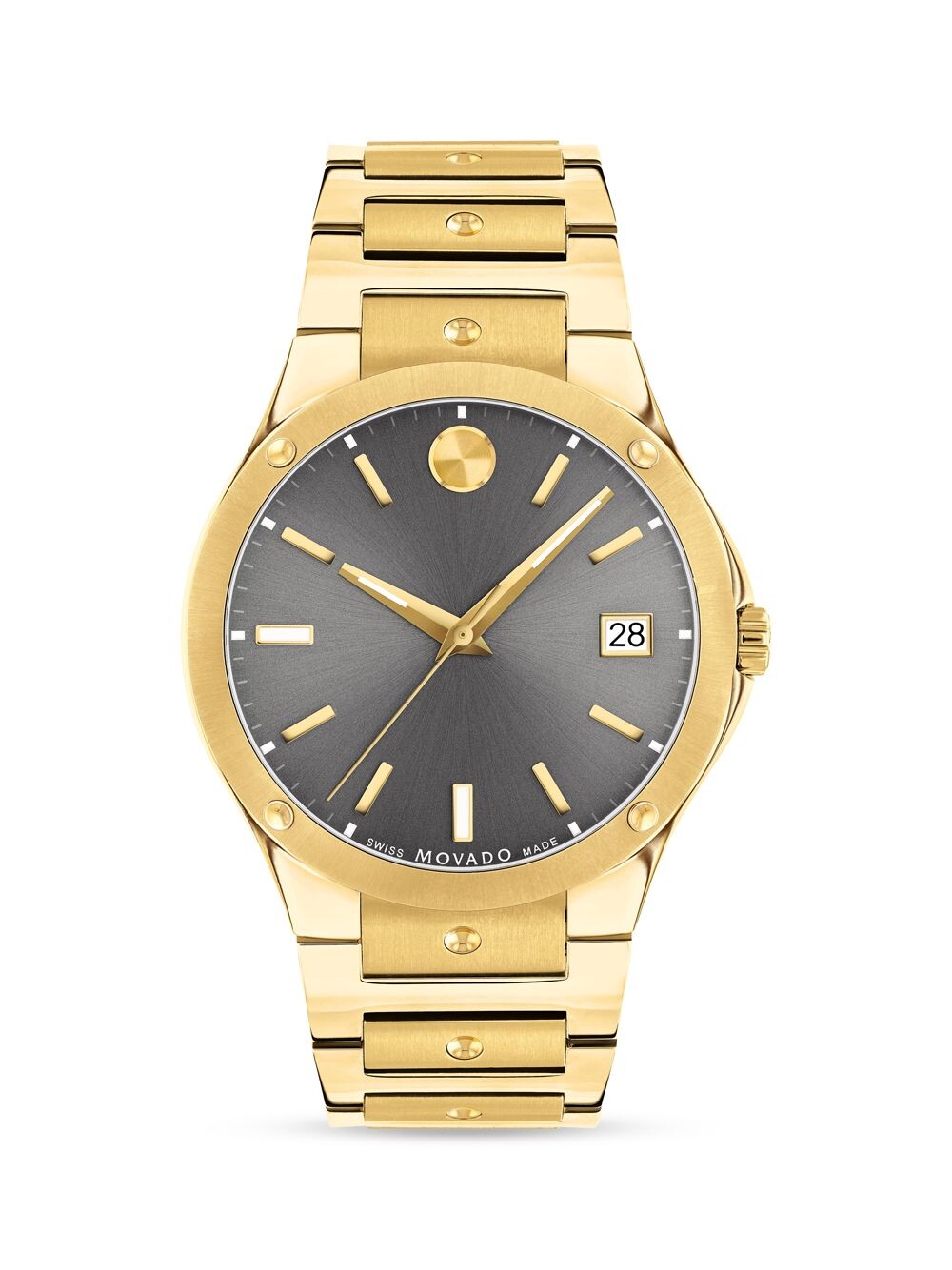 

Желтые часы-браслет с PVD-покрытием Movado, серый
