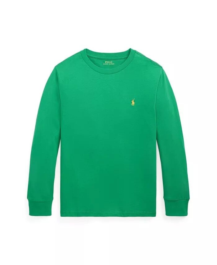 

Футболки с длинными рукавами из хлопкового джерси для мальчиков Big Boys Polo Ralph Lauren, зеленый