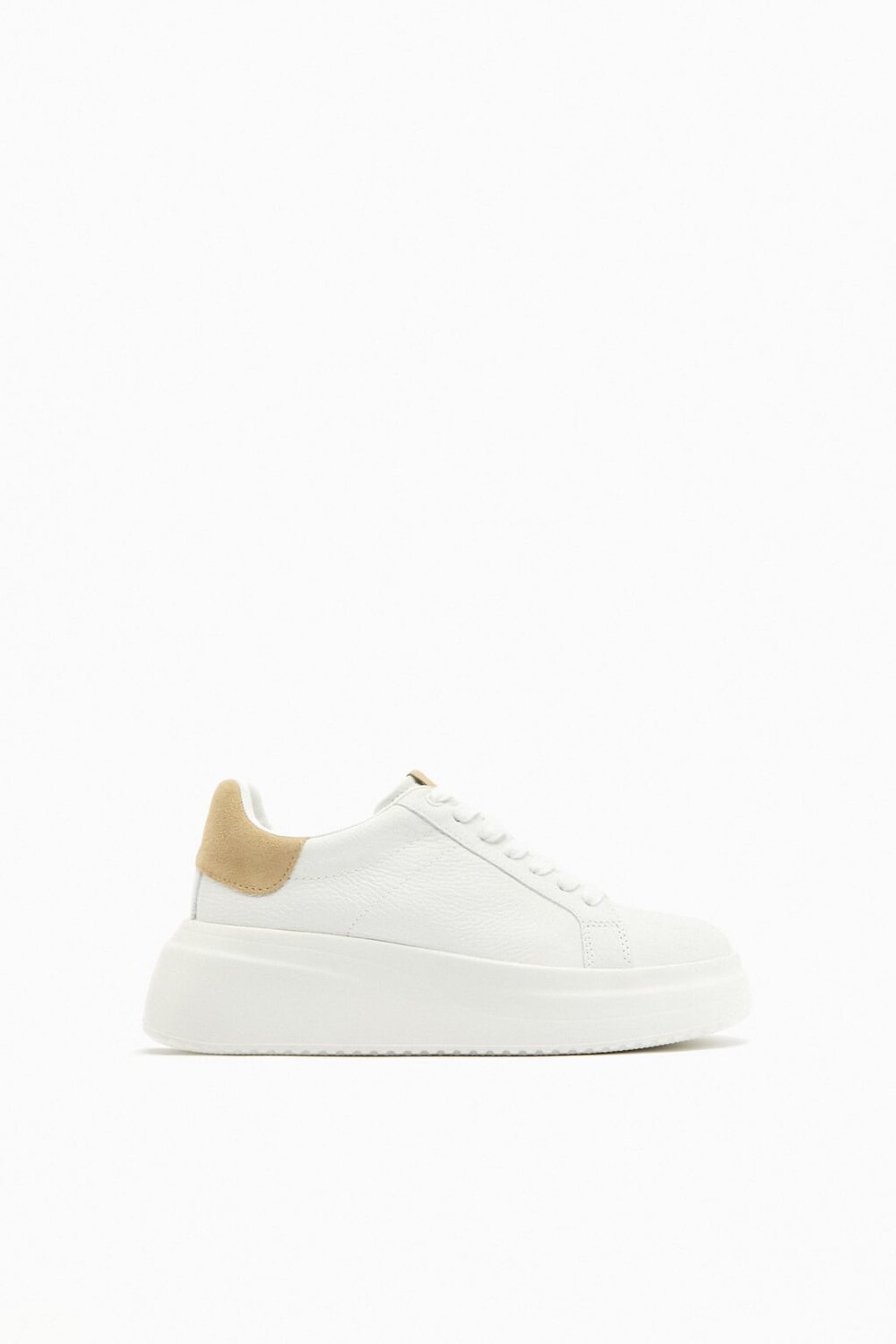 

Кожаные кроссовки на платформе ZARA, белый