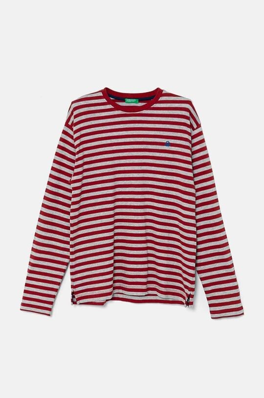 

Детская хлопковая рубашка с длинным рукавом United Colors of Benetton, бордовый