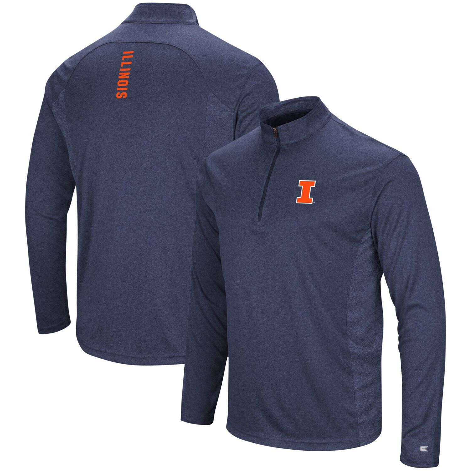 

Мужская темно-синяя куртка-ветровка с молнией в четверть Illinois Fighting Illini Audible Colosseum