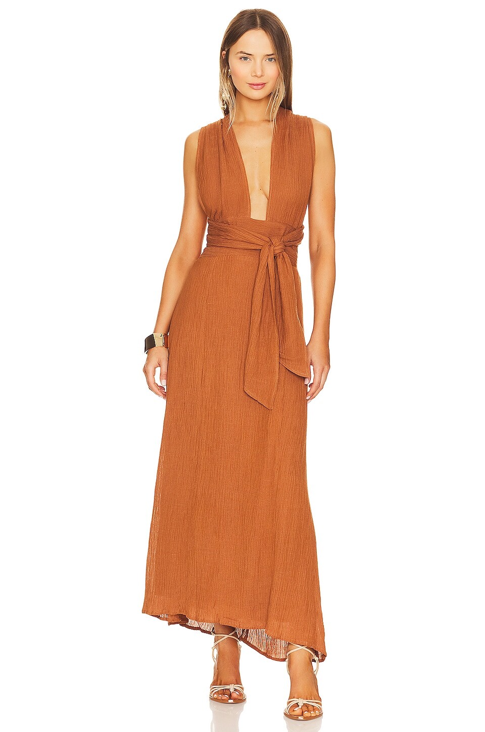 

Платье макси FAITHFULL THE BRAND Tropiques, цвет Caramel