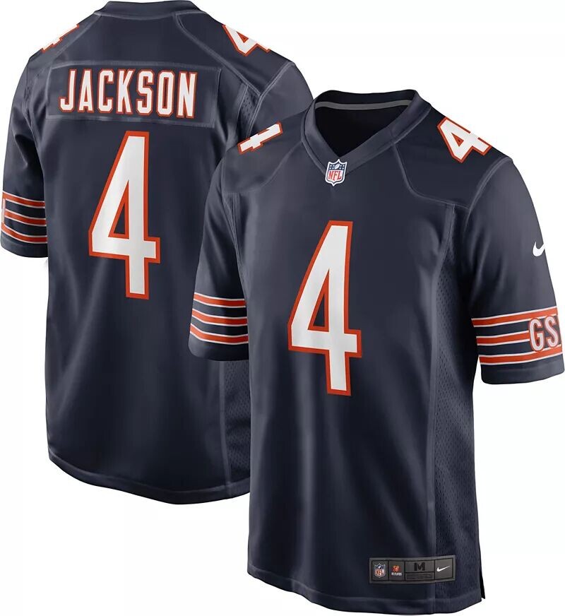 

Мужское джерси Nike Chicago Bears Eddie Jackson #4 темно-синего игрового цвета