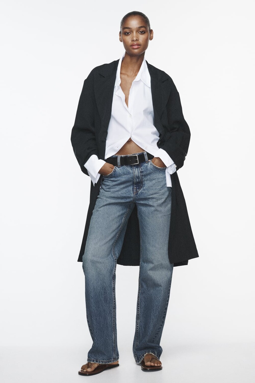 

Струящийся тренч ZARA, синий