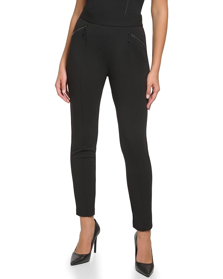 

Брюки DKNY Skinny with Zipper, черный
