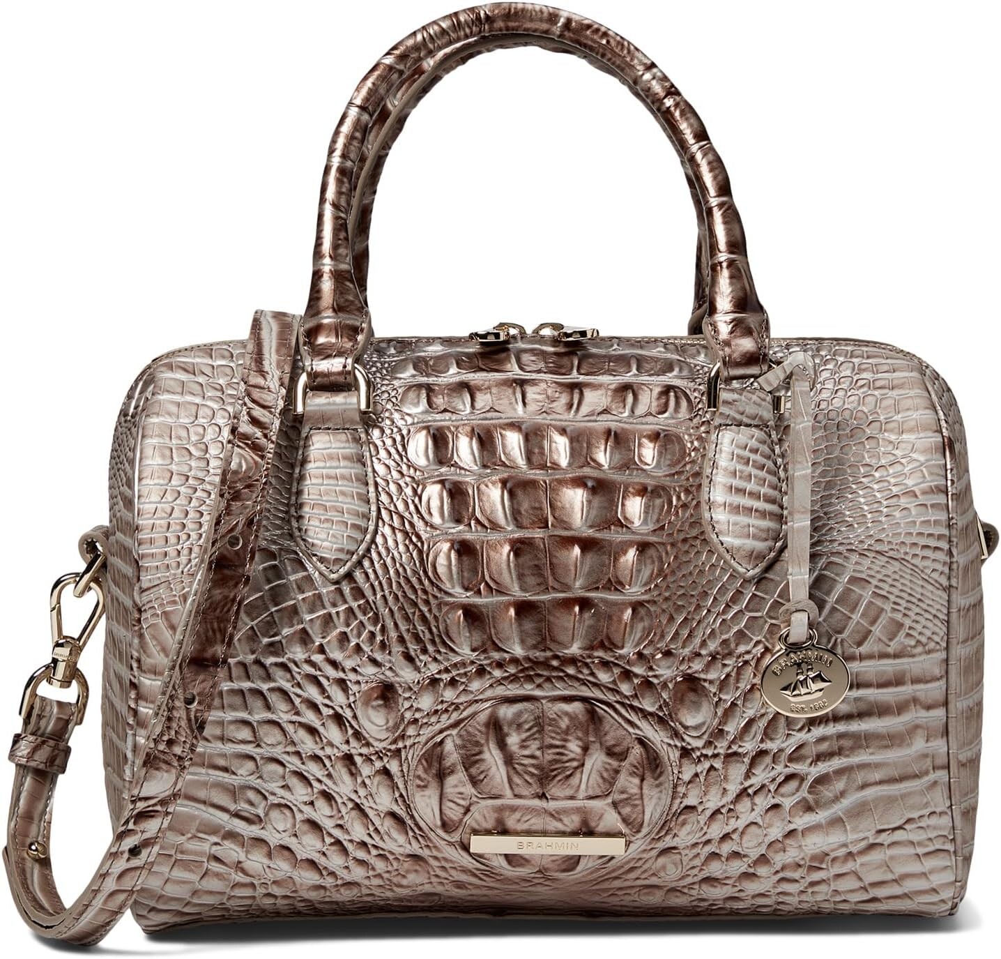 

Сумка Melbourne Stacy Satchel Brahmin, цвет Silver Lining