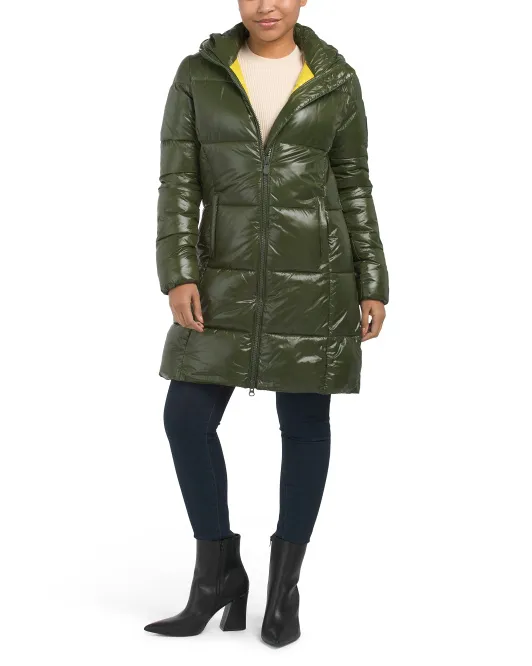 

Пуховик Ines с капюшоном Save The Duck, зеленый