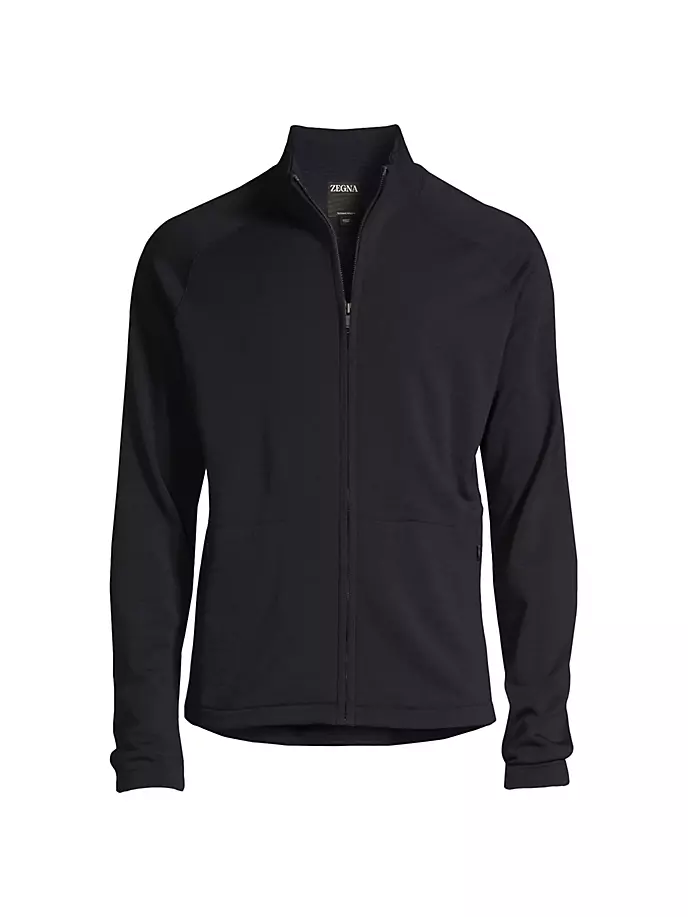 

Куртка на молнии из мериносовой шерсти Zegna, синий