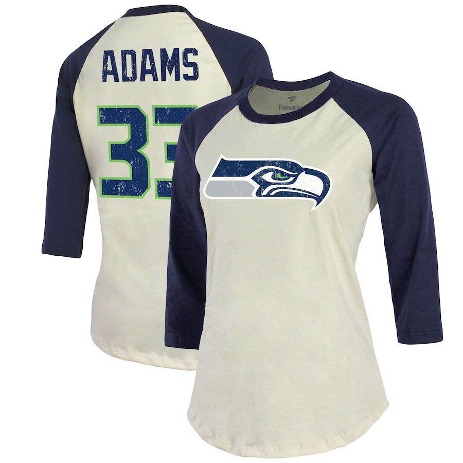 

Футболка с именем и номером Majestic Threads Seattle Seahawks, кремовый
