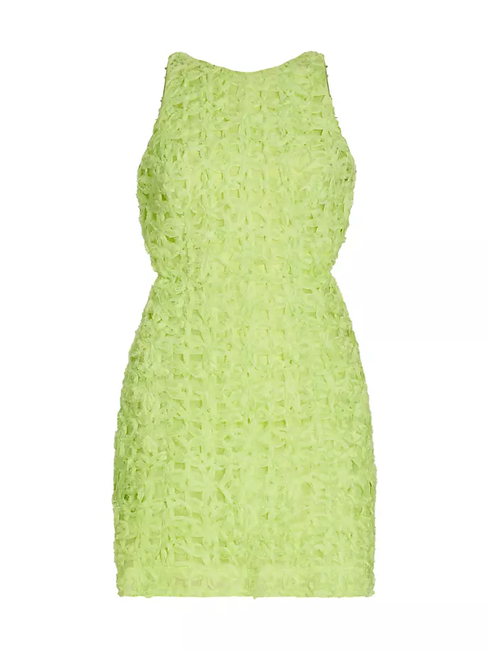 

Текстурированное мини-платье Quintette Aje, цвет light lime green
