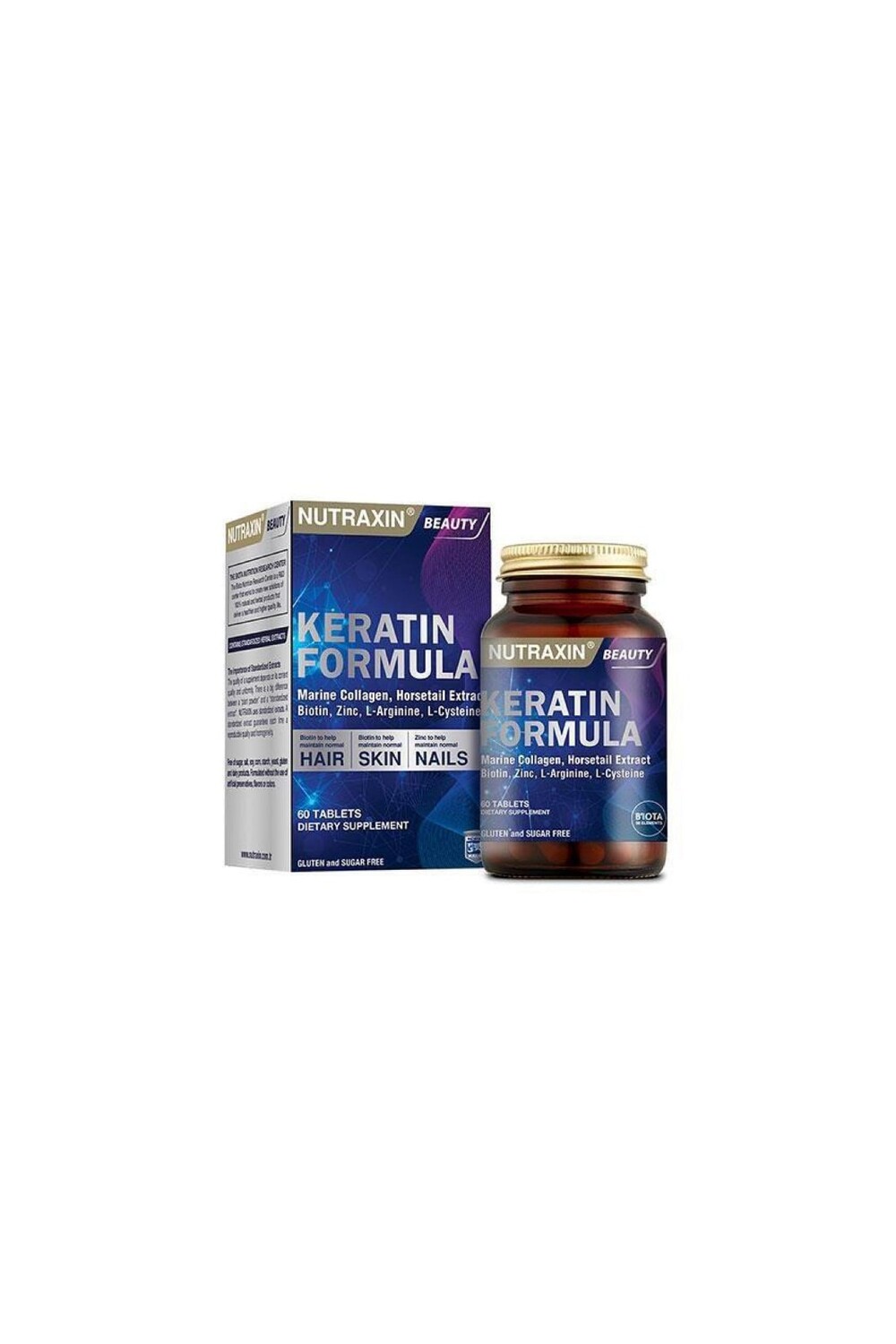 

Nutraxin Keratin Formula Hair Nails Skin 60 Tablet