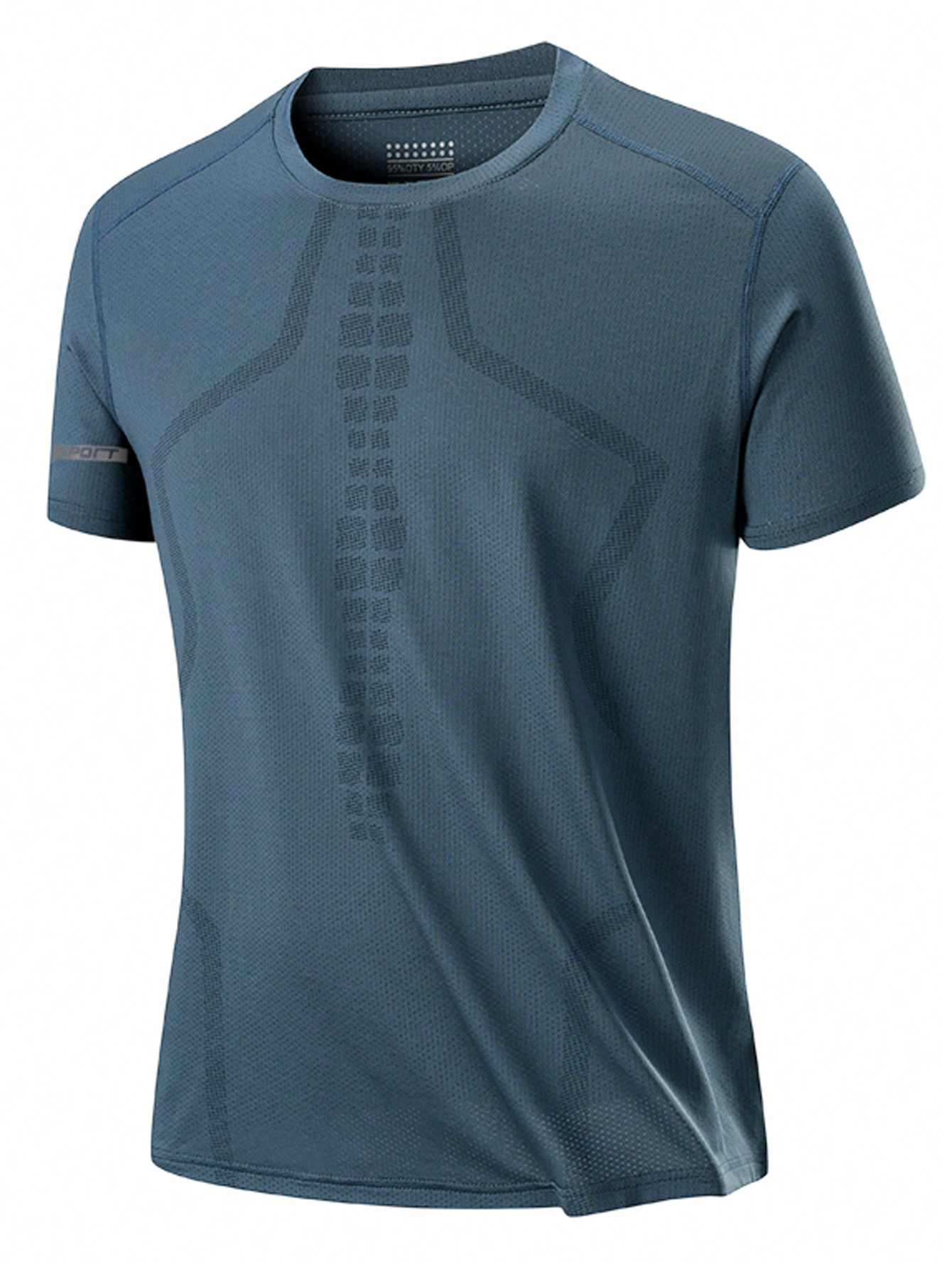 цена Мужская летняя повседневная спортивная футболка с круглым вырезом, серый