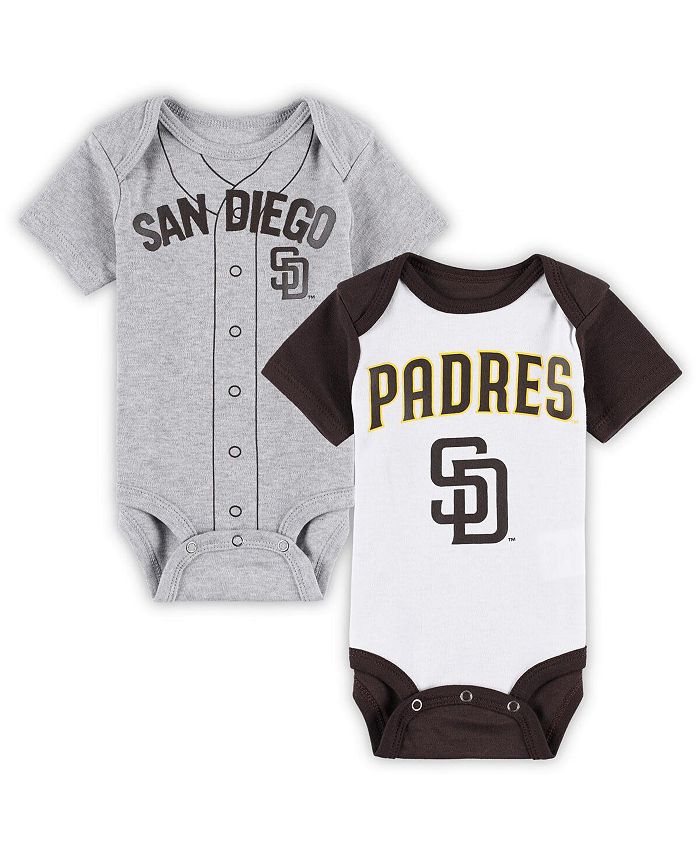 Комплект боди из двух частей San Diego Padres Little Slugger для новорожденных, белый, Хизер-серый Outerstuff, белый