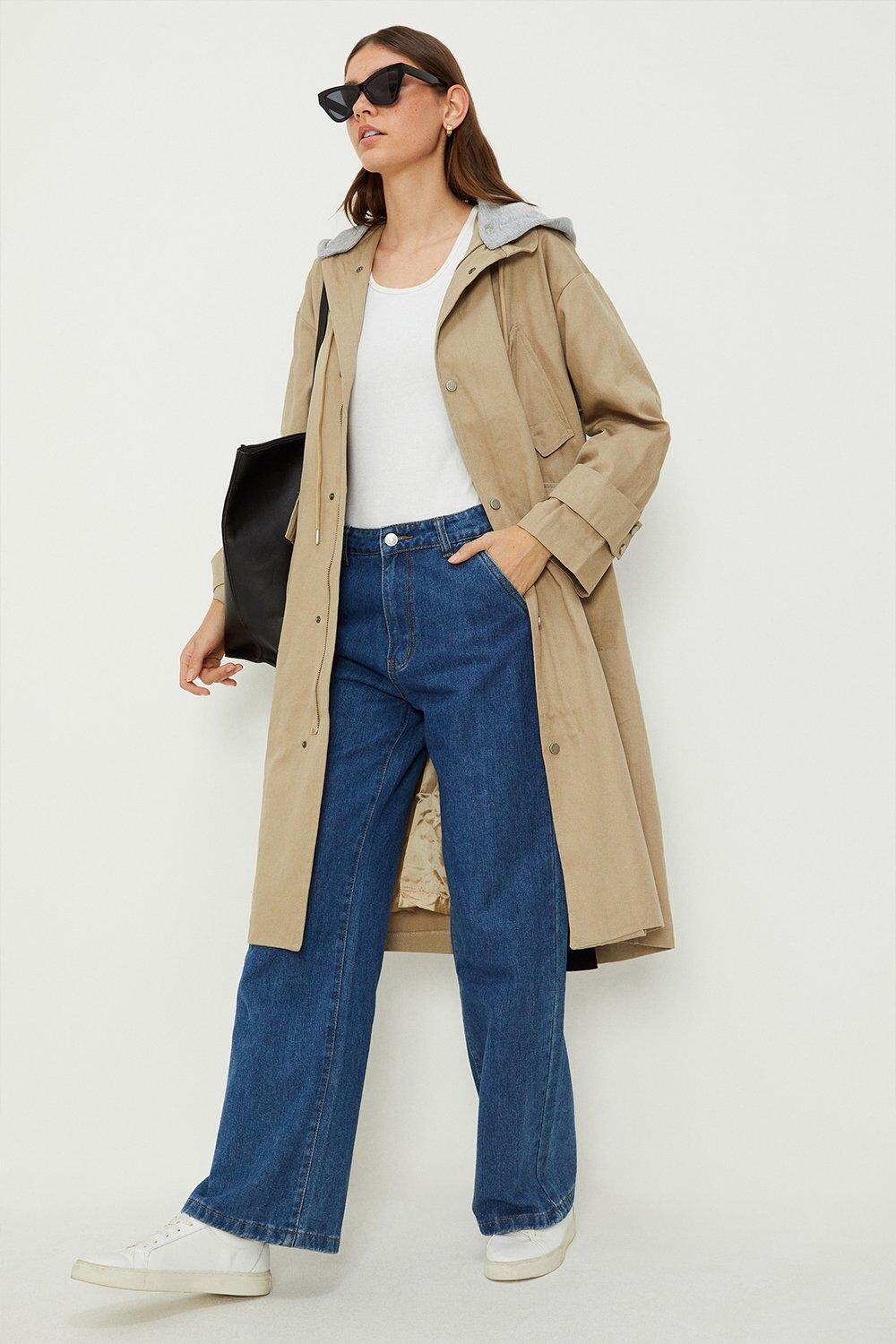 

Тренч с капюшоном Dorothy Perkins, бежевый