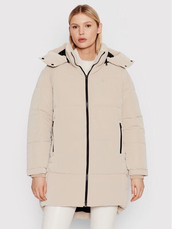 

Пуховик оверсайз Calvin Klein, бежевый