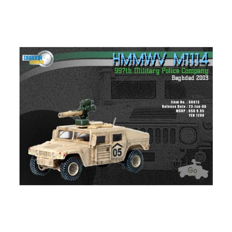 

HMMWV M1114 - 977-я рота военной полиции, Багдад, 2003 г., Dragon Armor - United States (Die-Cast) (1:72)
