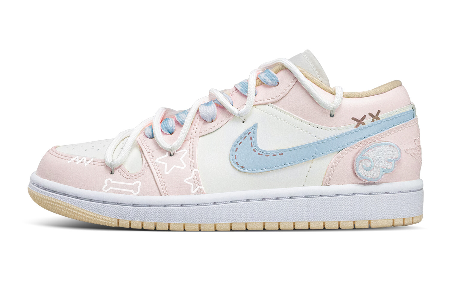 

Кроссовки Air Jordan 1 Vintage Basketball Shoes Women's Low-top Blue, розовый