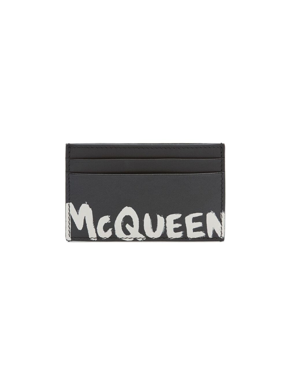 

Кожаный бумажник с граффити и логотипом Alexander McQueen, черный