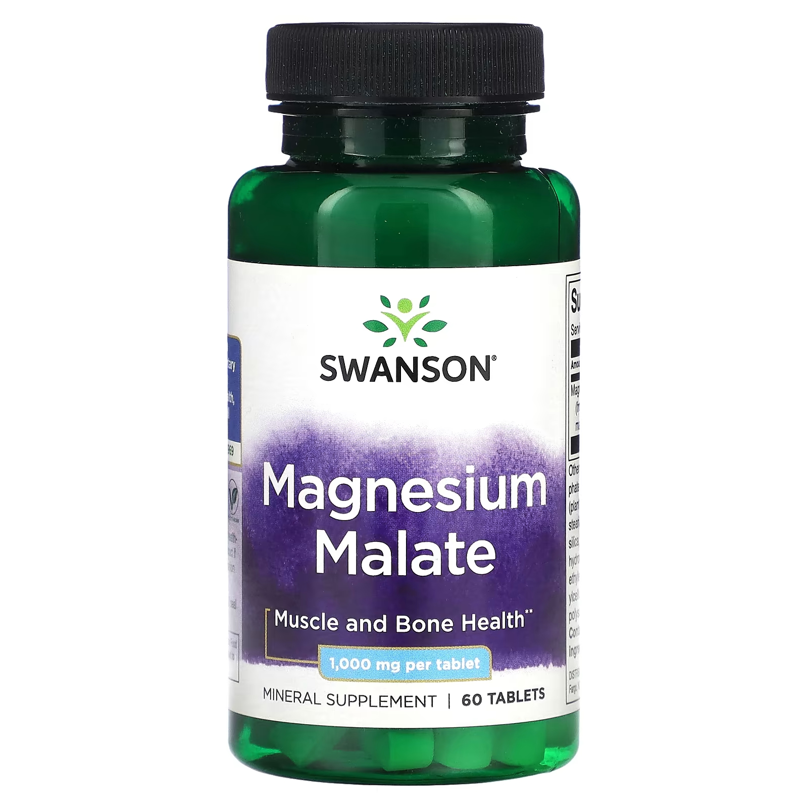 Пищевая добавка Swanson Малат магния, 60 таблеток пищевая добавка swanson оротат магния 30 капсул