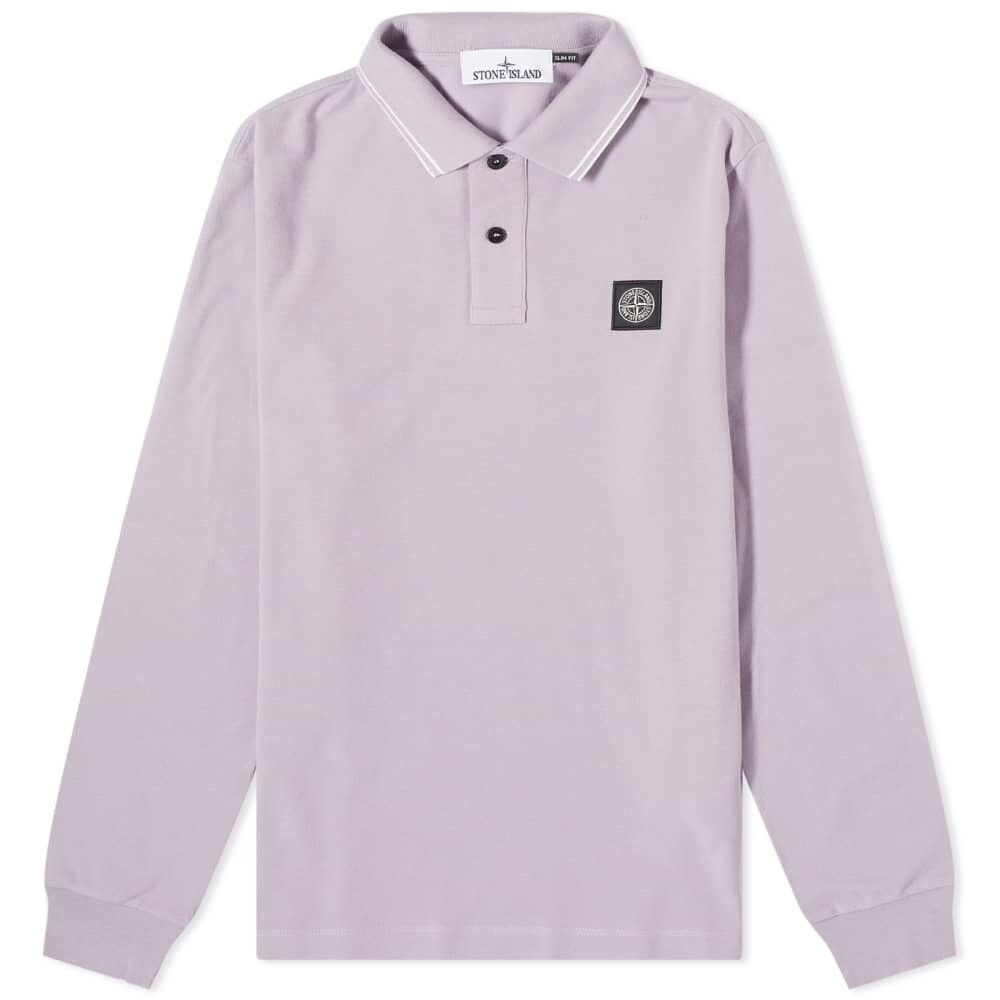 

Поло Stone Island с длинными рукавами и нашивками
