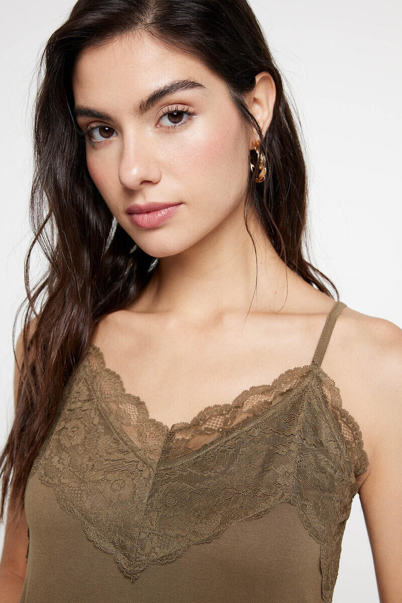 

Кружевная майка Vero Moda, зеленый