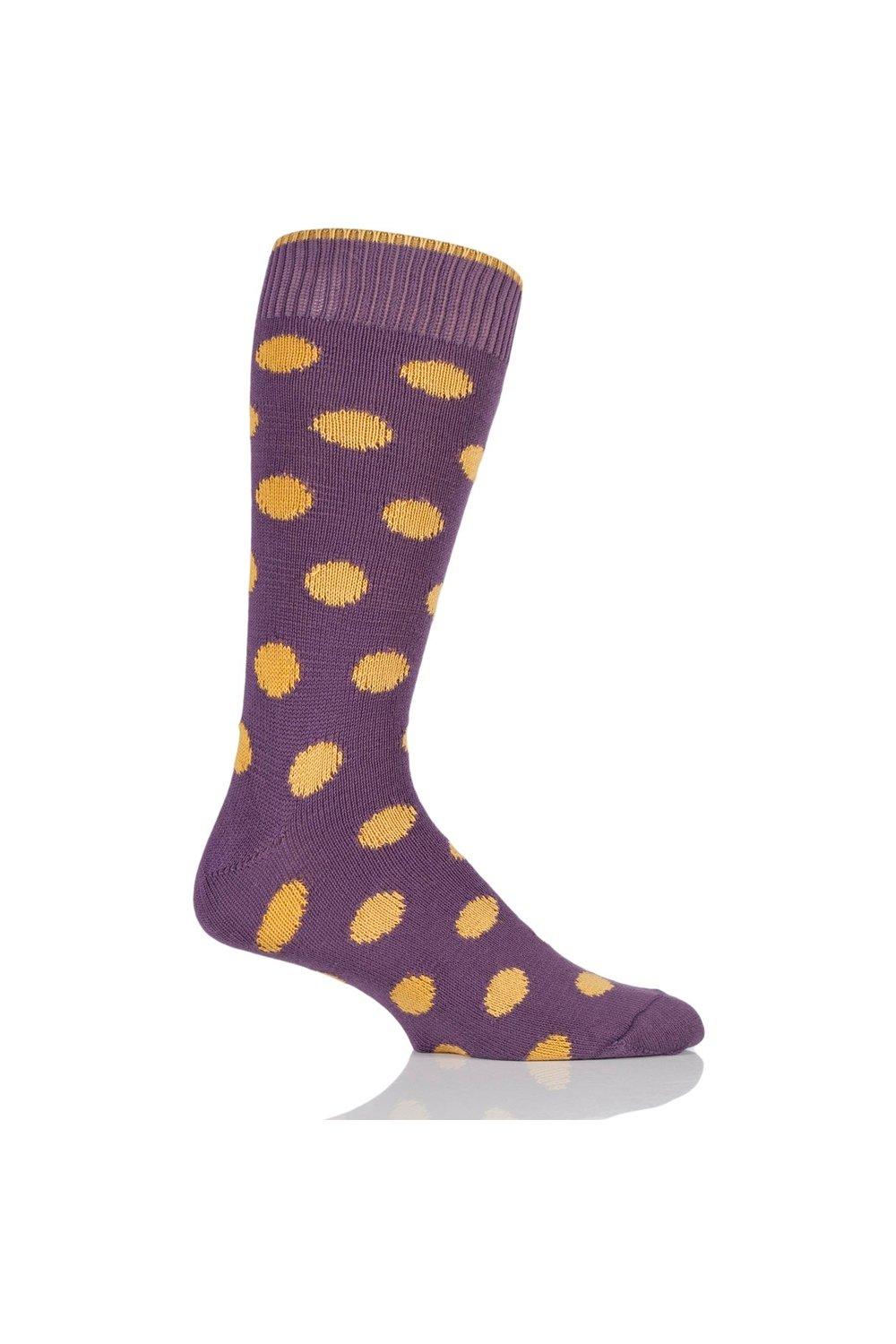 цена 1 пара пятнистых хлопковых носков SOCKSHOP of London, фиолетовый