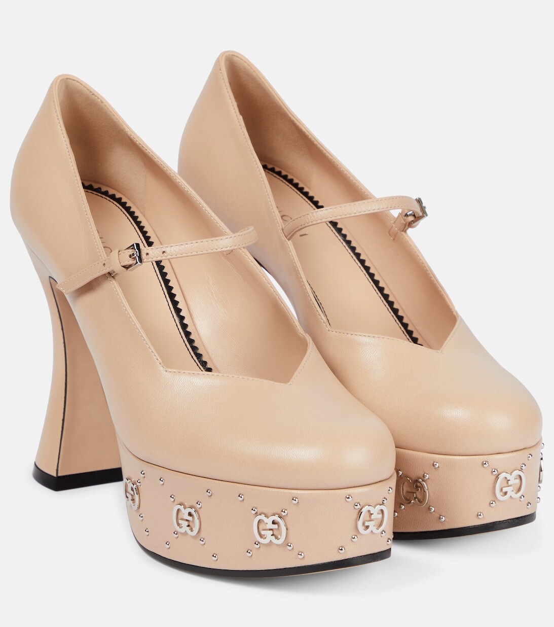 

Кожаные туфли-лодочки Janaya на платформе Gucci, розовый