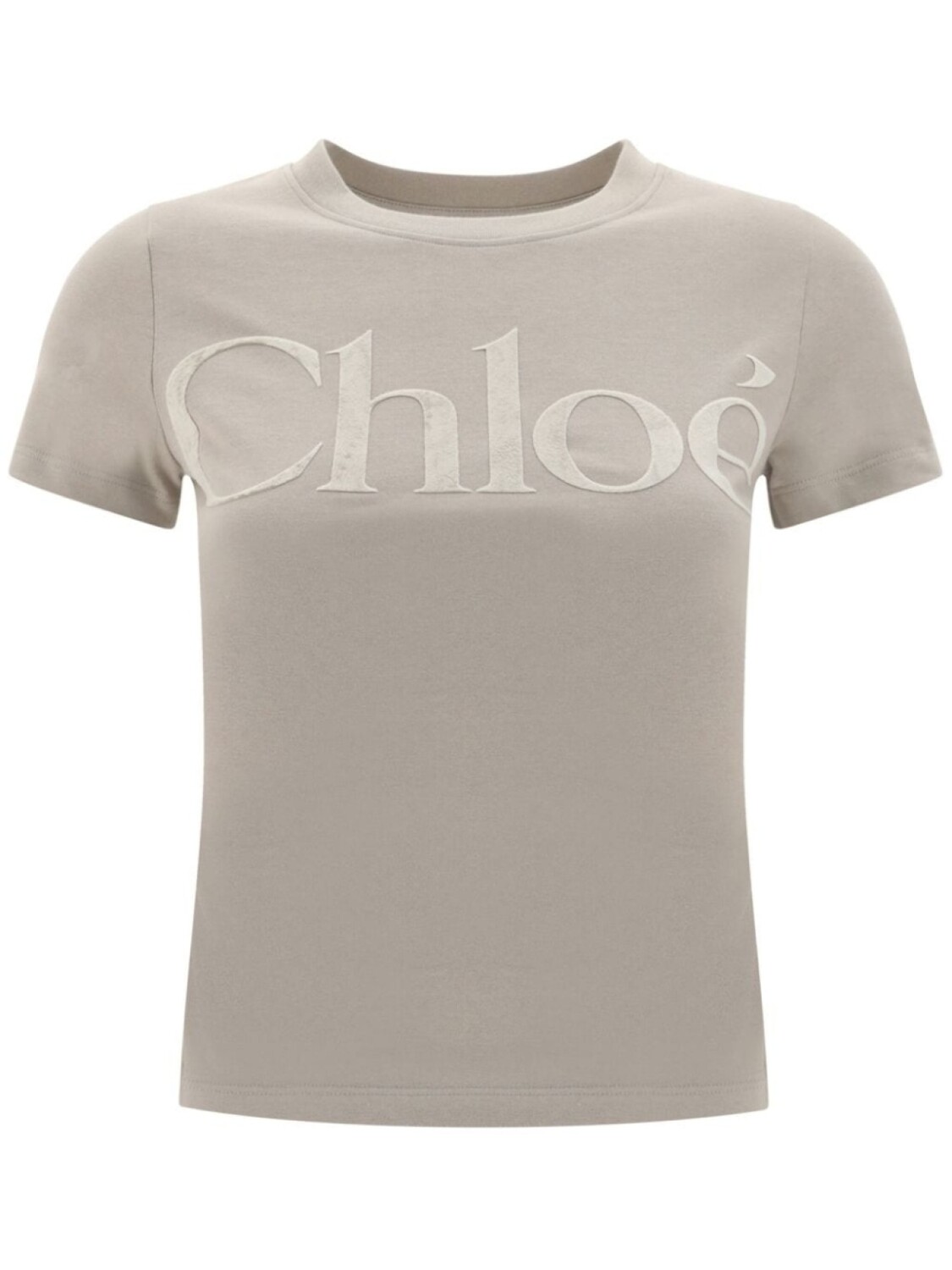 

Футболка Chloé с флокированным логотипом, серый