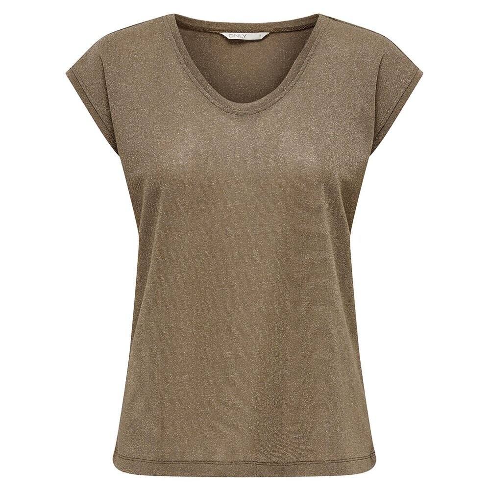 

Футболка Only Silvery Lurex V Neck, коричневый