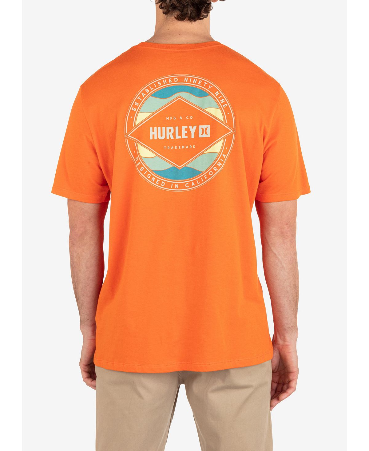 Мужская повседневная волнистая футболка с коротким рукавом Hurley мужская повседневная футболка с коротким рукавом для укулеле hurley тан бежевый