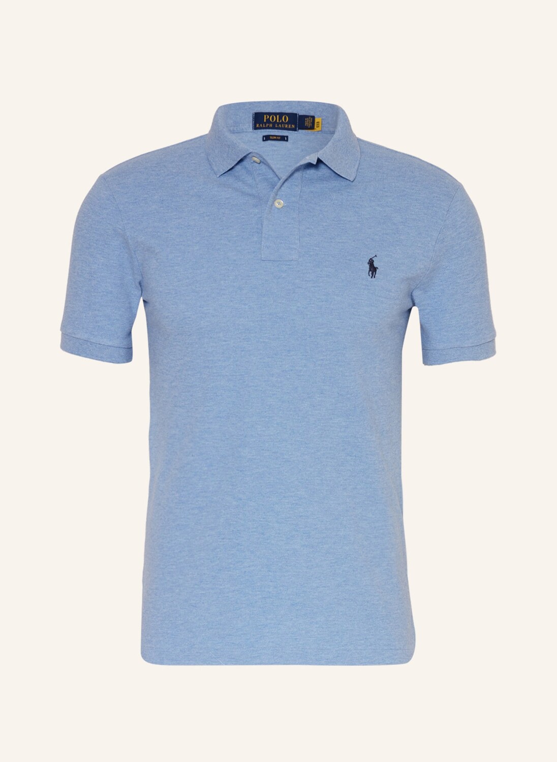 

Рубашка поло POLO RALPH LAUREN Piqué Slim Fit, светло-синий