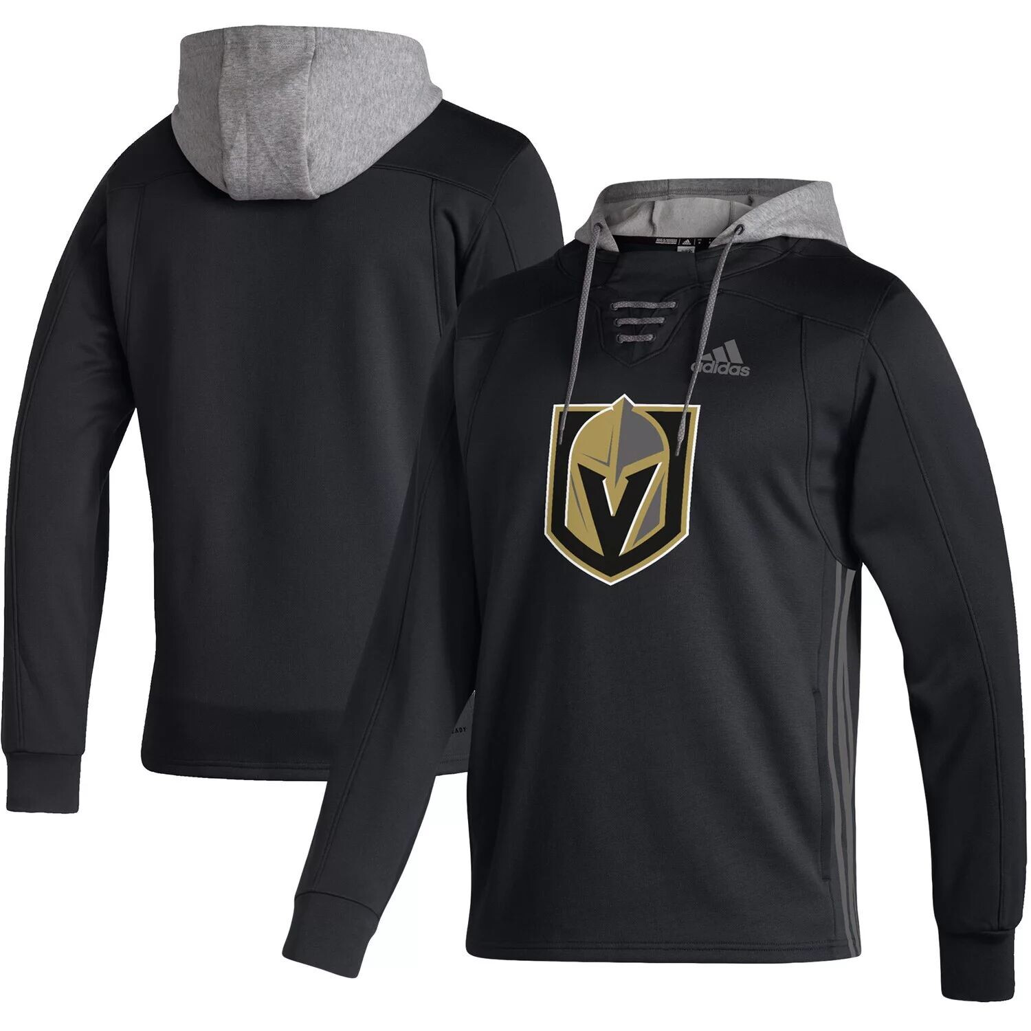 

Мужской черный пуловер с капюшоном Vegas Golden Knights Skate Lace AEROREADY adidas