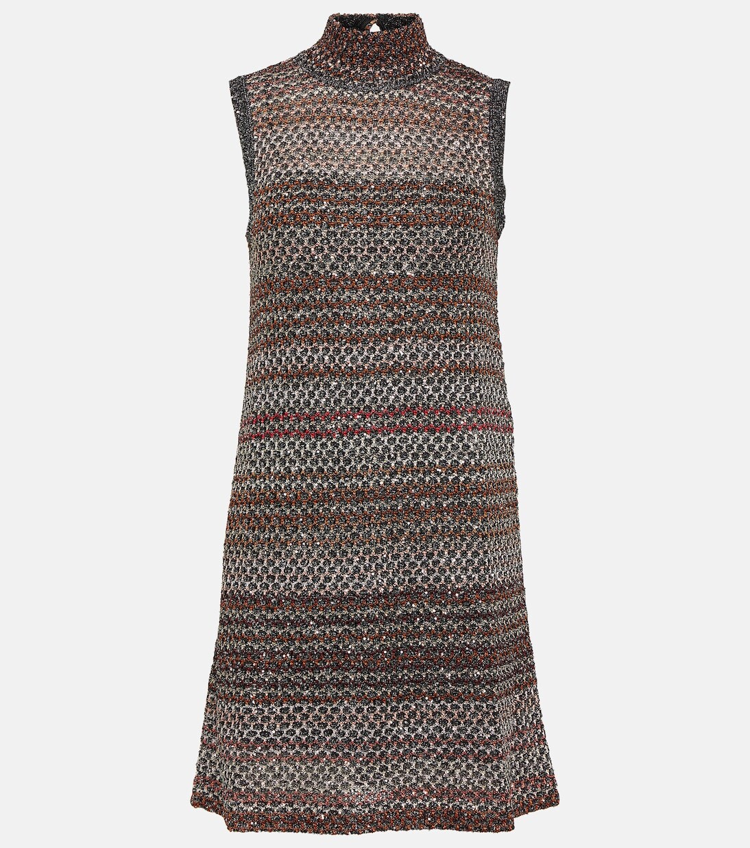 

Мини-платье с принтом и эффектом металлик Missoni, черный