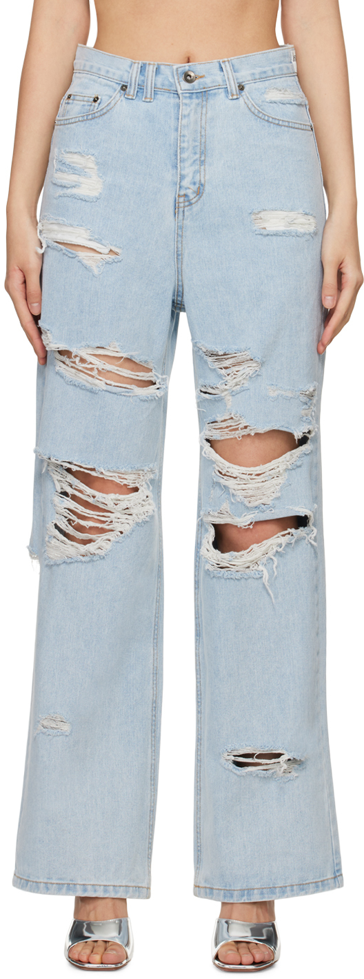 Синие рваные джинсы Lesugiatelier