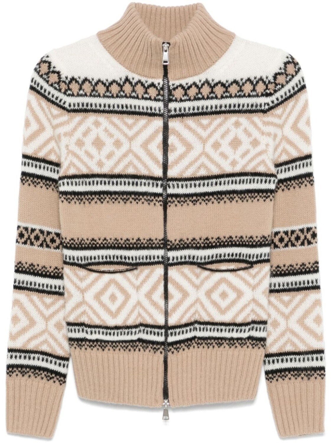 

ERMANNO FIRENZE жаккардовый кардиган с узором, серый