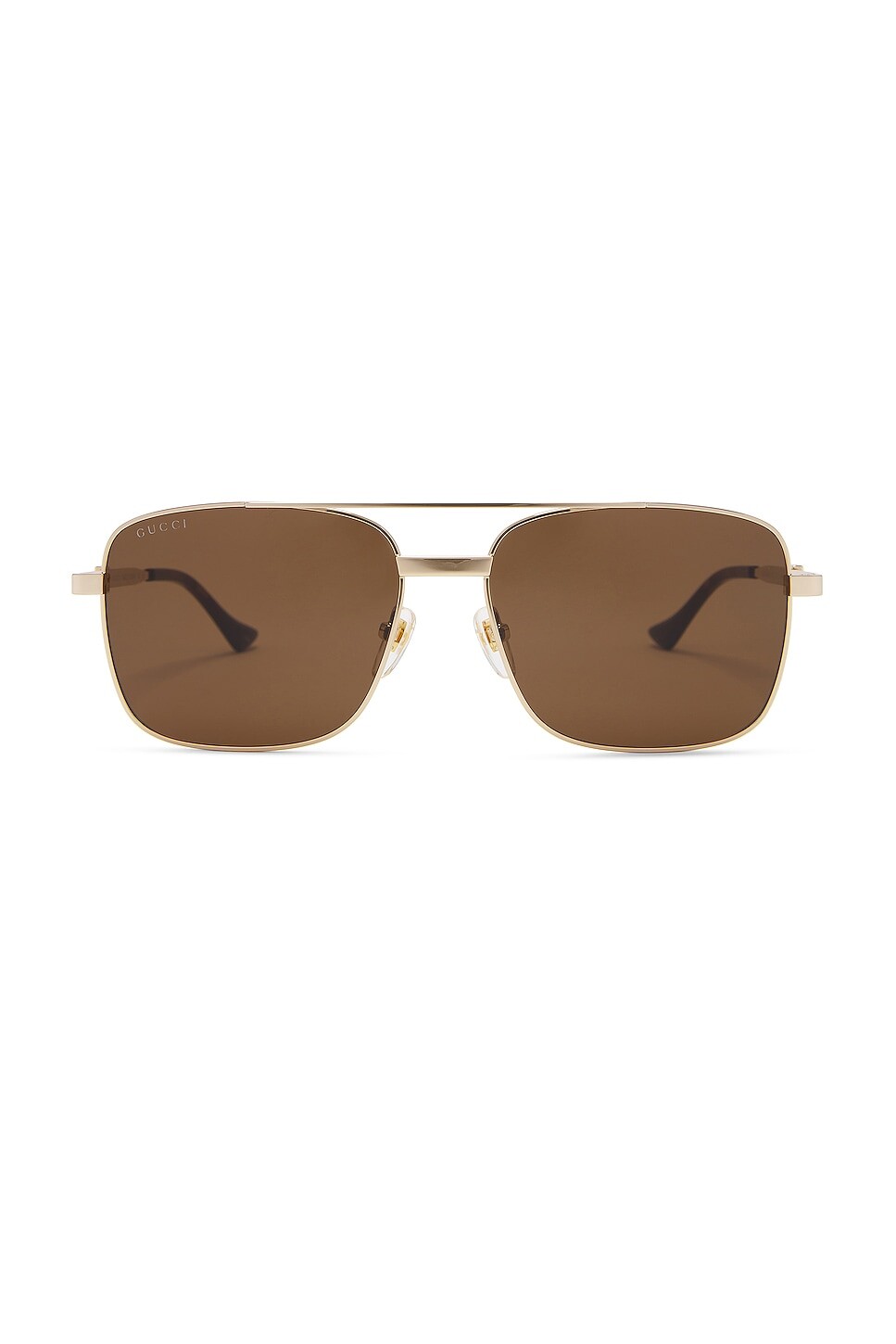 

Солнцезащитные очки Gucci Rectangular, цвет Gold & Brown