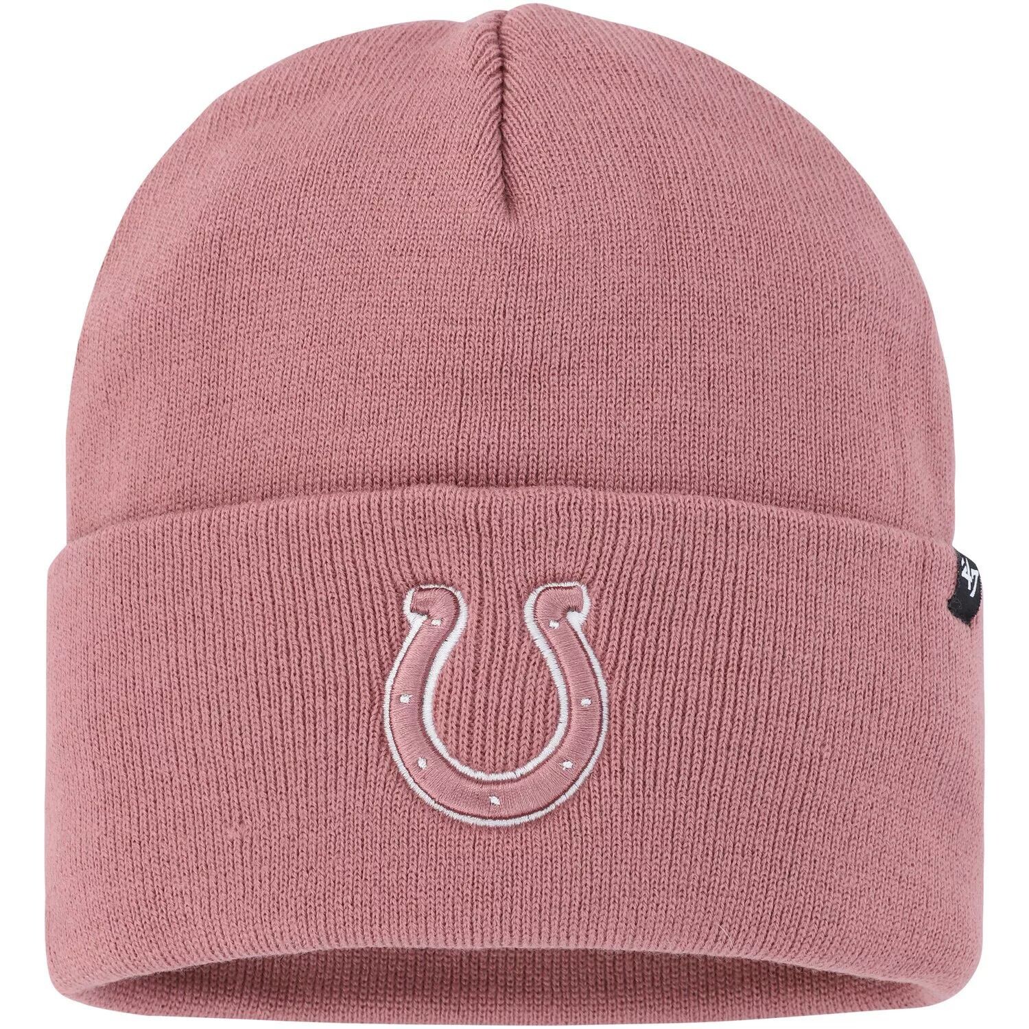 

Женская розовая вязаная шапка с манжетами '47 Indianapolis Colts Haymaker