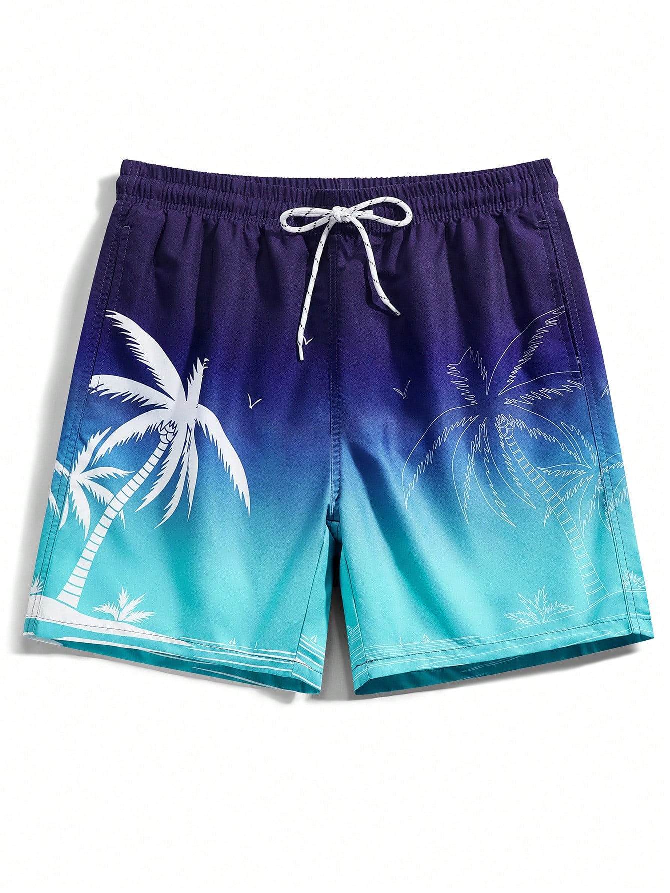 Мужские пляжные шорты с принтом пальм Manfinity, синий серые пляжные шорты summerhit с принтом пальмы