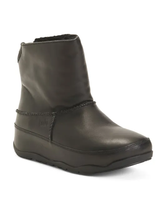 

Оригинальные короткие кожаные ботинки Mukluk на овчине Fitflop, цвет All Black