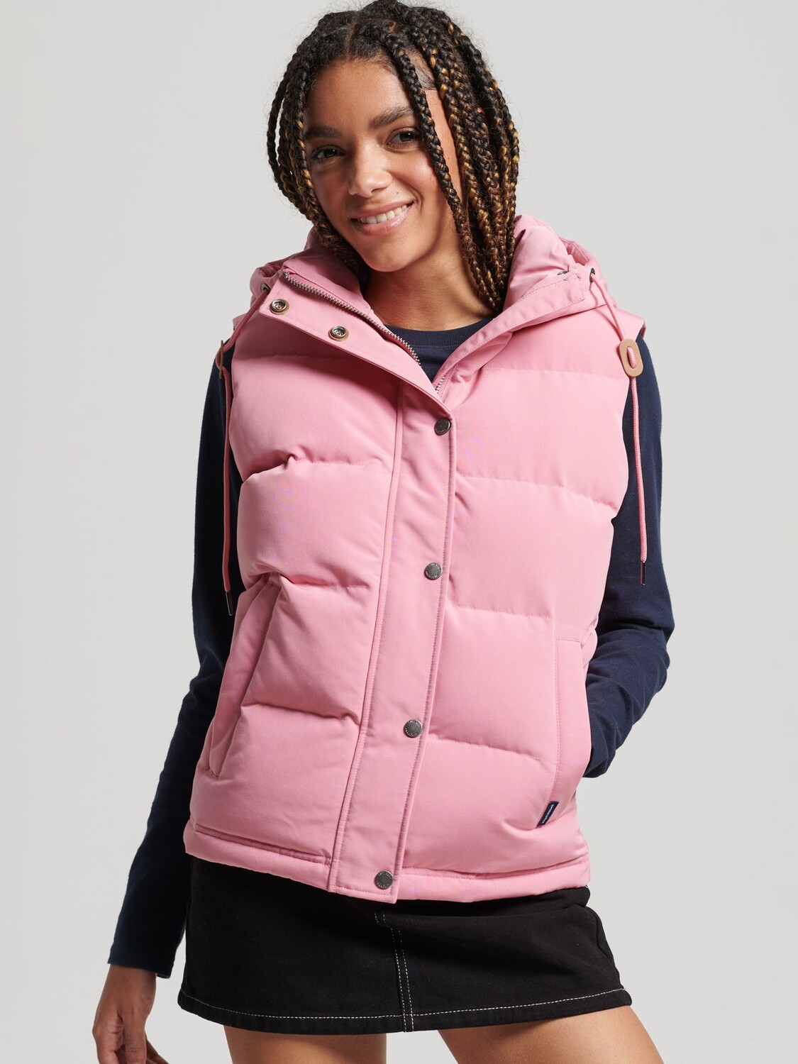 

Жилет Superdry Vintage с капюшоном Everest, розовый
