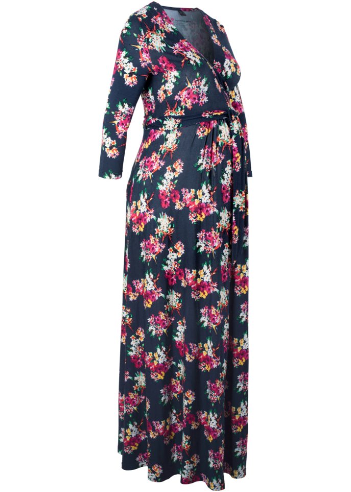 Платье макси для беременных/платье для кормления с принтом Bpc Bonprix Collection, синий платье для периода беременности с запахом графический принт 50 розовый