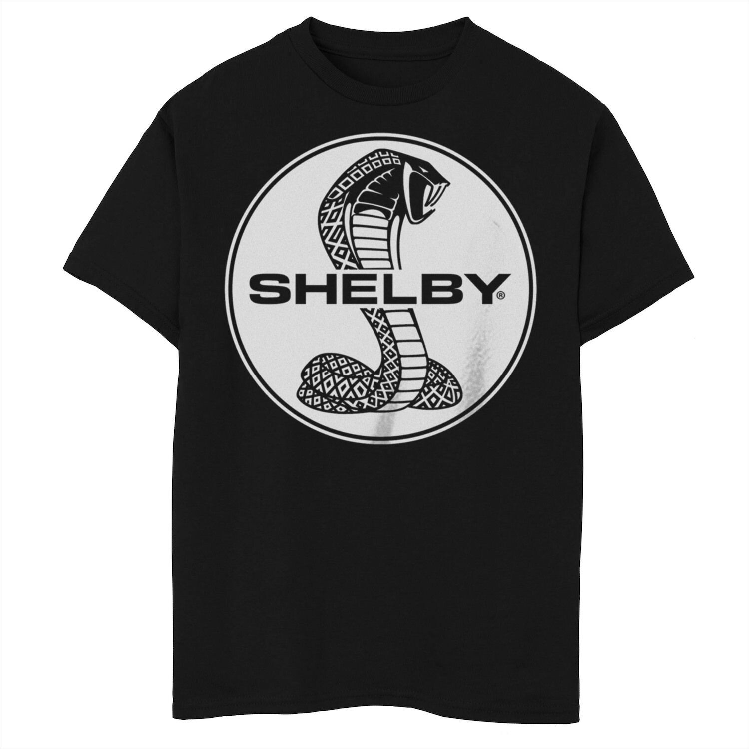 

Черно-белая футболка с круглым логотипом Shelby Cobra для мальчиков 8–20 лет Licensed Character