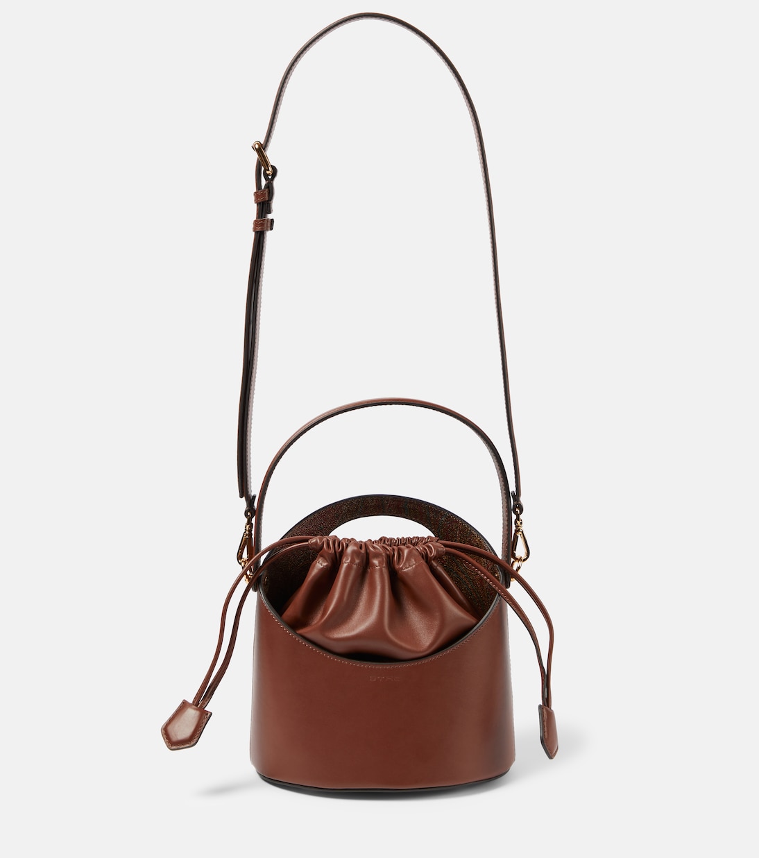 Кожаная сумка-ведро saturno среднего размера Etro, коричневый