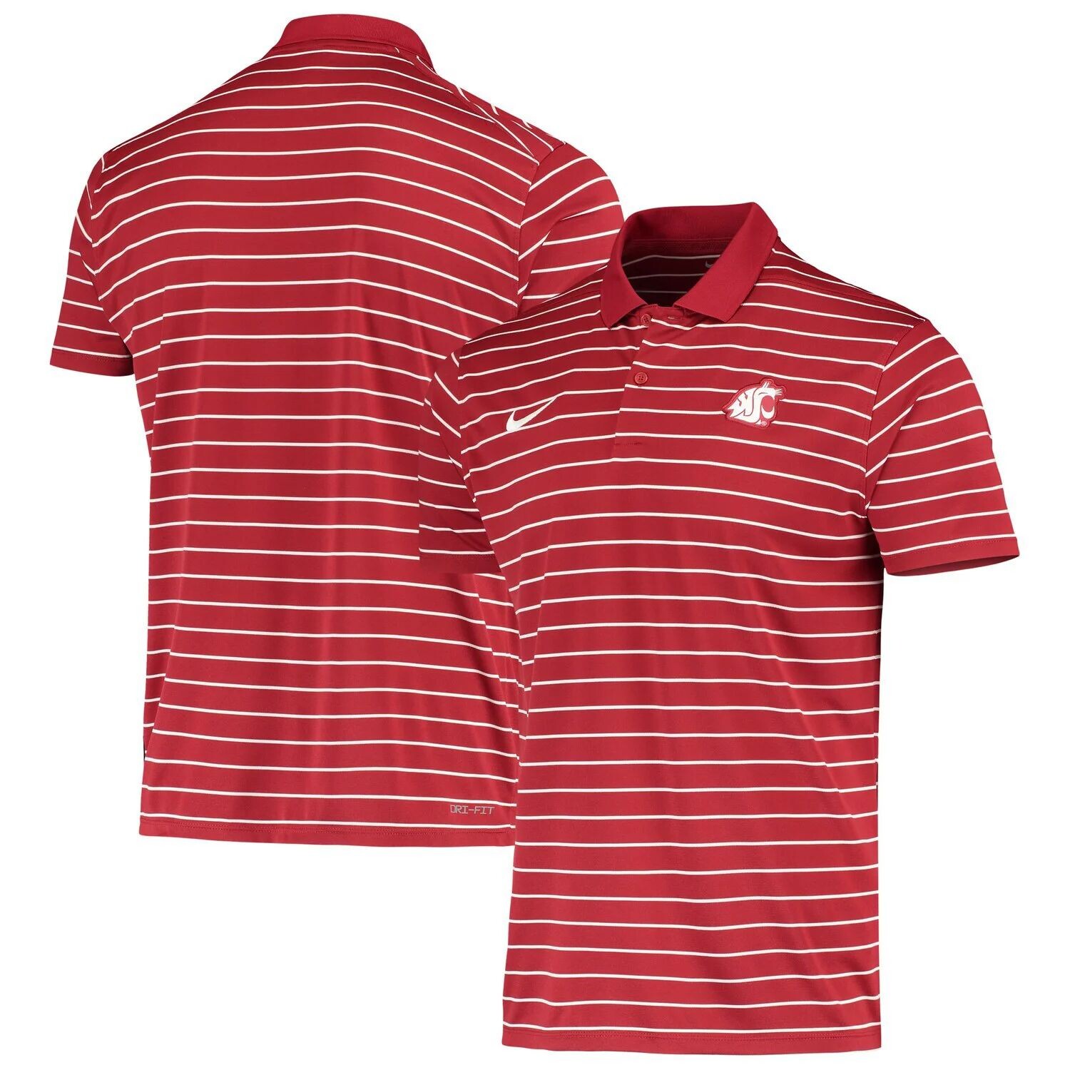 

Мужское малиновое поло Washington State Cougars Victory Stripe Performance Nike, Красный
