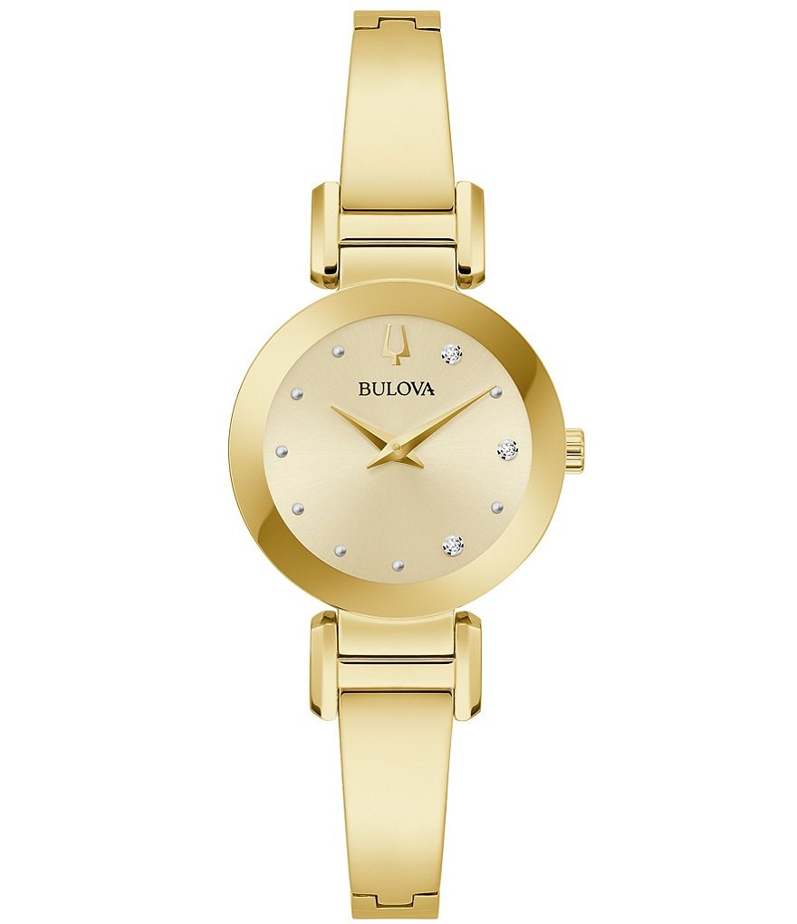 цена Женские современные кварцевые аналоговые часы Bulova Marc Anthony с браслетом, золотой