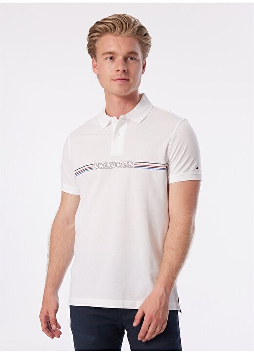 

Белая мужская футболка-поло MW0MW34769 Tommy Hilfiger, белый