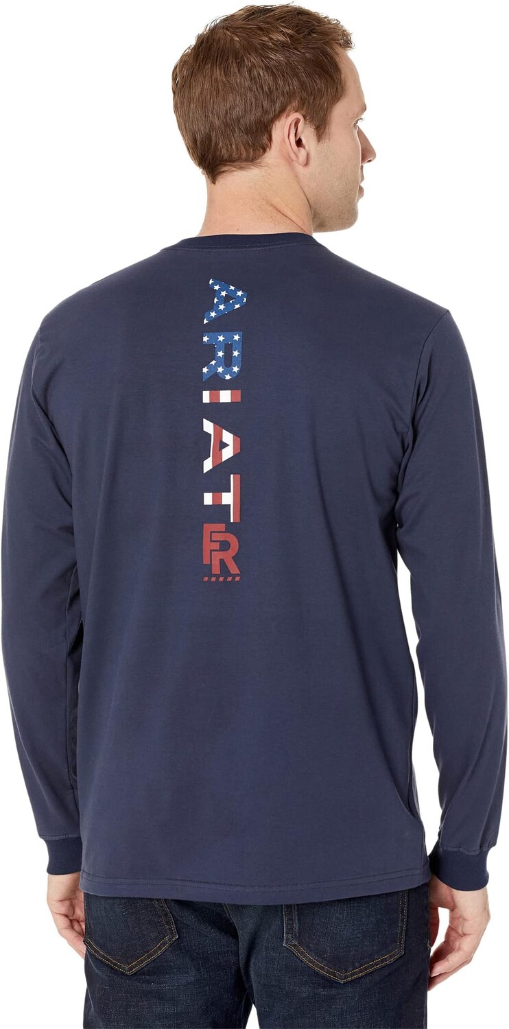 

Футболка с эластичным логотипом FR Ariat, цвет Navy/USA