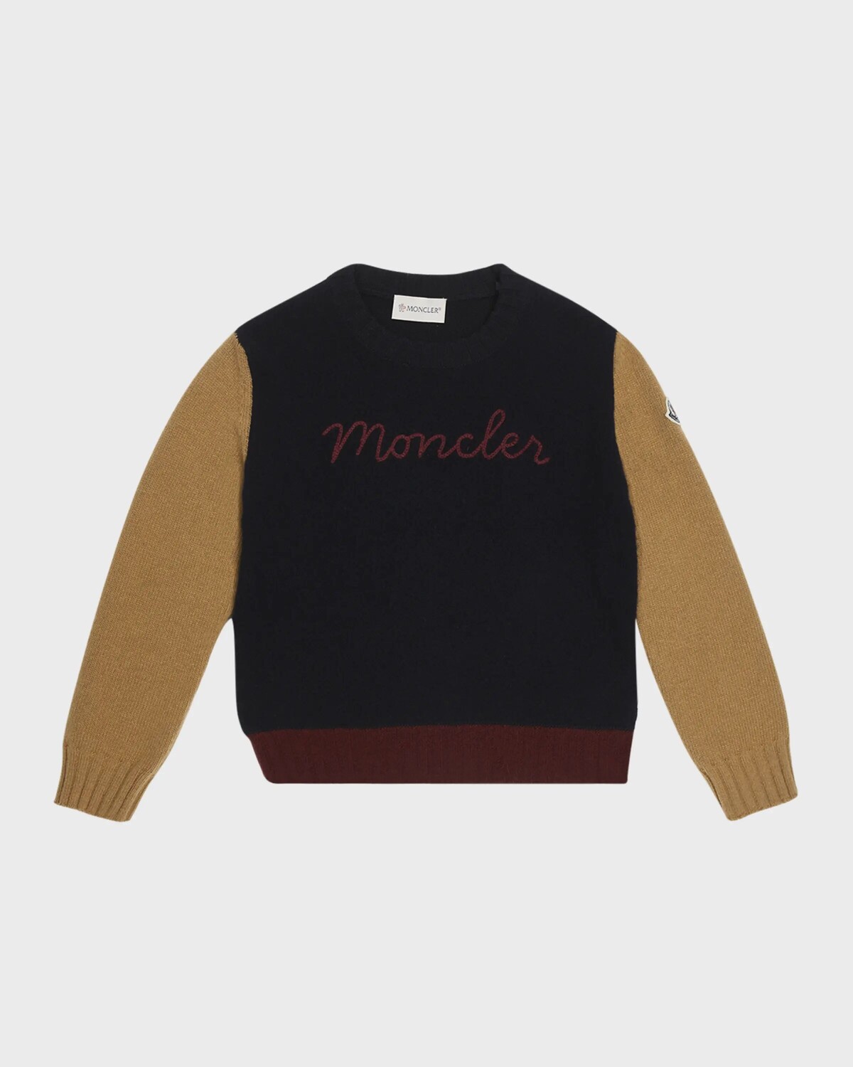 

Разноцветный свитер с логотипом для мальчика, размер 4–6 Moncler, темно-синий
