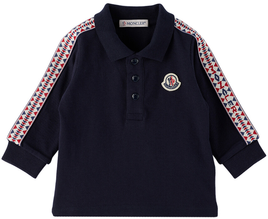 

Baby Navy Темно-синяя футболка-поло с длинными рукавами Maglia Moncler Enfant
