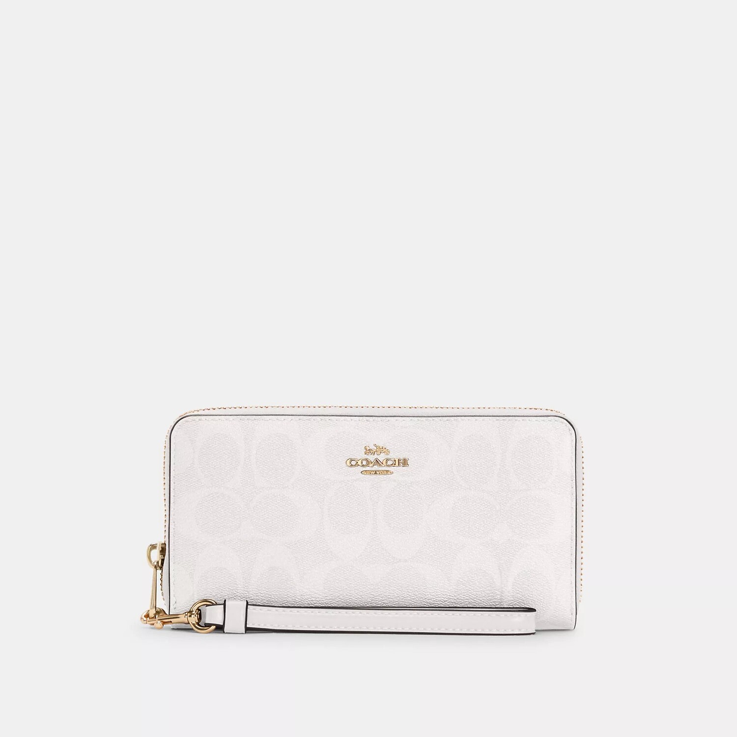 

Длинный кошелек Coach Outlet из фирменной парусины на молнии, цвет Gold/Chalk/Glacierwhite